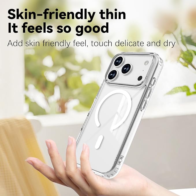 Magnetic Designed for iPhone 17 Pro Max Case Clear, [Compatible with Magsafe] [Not Yellowing] [Military-Grade Drop Protection] Clear Phone Cases for Apple iPhone 17 Pro Max - 6.9 Inch 2025