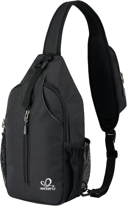 WATERFLY RFID Crossbody Sling Backpack Sling Bag Travel Hiking Chest Bag Daypack