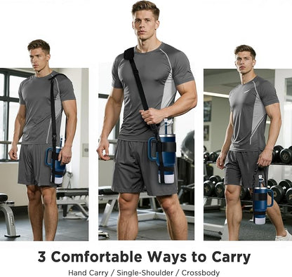 EasyAcc Water Bottle Holder Strap Sling, for Owala FreeSip 24 32 40 oz, Hydro Flask, Cirkul, Yeti, Stanley Flip, Universal Water Bottles, with Carabiner, for Walking Curise Travel (Bottle Excluded)