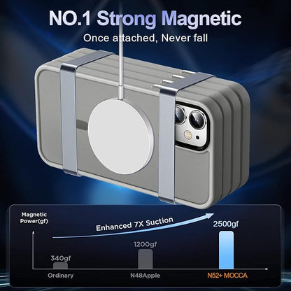 MOCCA Strong Magnetic for iPhone 12 Case/iPhone 12 Pro Case, [Compatible with Magsafe][Mil-Grade Drop Protection] Slim Shockproof Translucent Protective Phone Case for iPhone 12/12 Pro, Titanium Gray