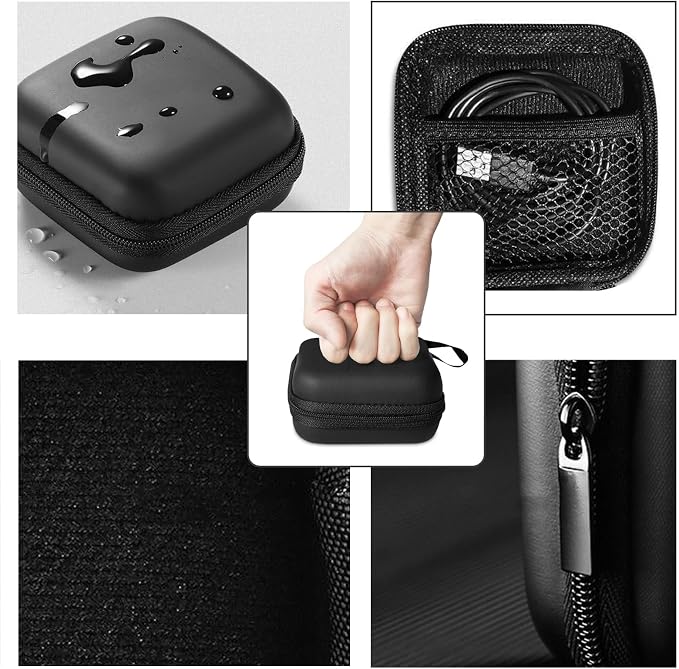 Charger Case,Mini Cable Organizer Cases,Pouch Case Bag | Small Charger Organizer,Waterproof Travel Storage Carrying Bag for USB Drives,Power Adapter,Cords etc,Square,Black