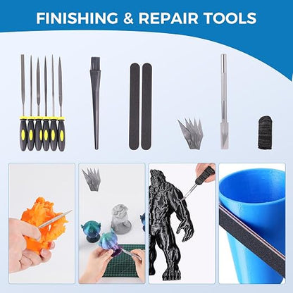 Sovol 3D Printer Tools Kit, 36 PCS 3D Printer Accessories with Deburring Tool, Digital Caliper, Art Knife Set, Removal Tools, Cutters, Pliers and Tools Storage Bag for Smoothing, Finishing, Craving