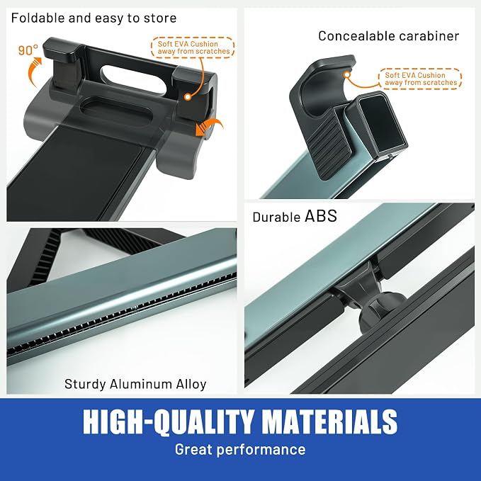 Car Tablet Headrest Holder -[3 in 1 Extension Arm] Adjustable Tablet Car Mount for Back Seat, Car Back Seat Headrest Mount Stand for Kids for iPad Pro Air Mini Galaxy Fire 4.7-12.9" Devices