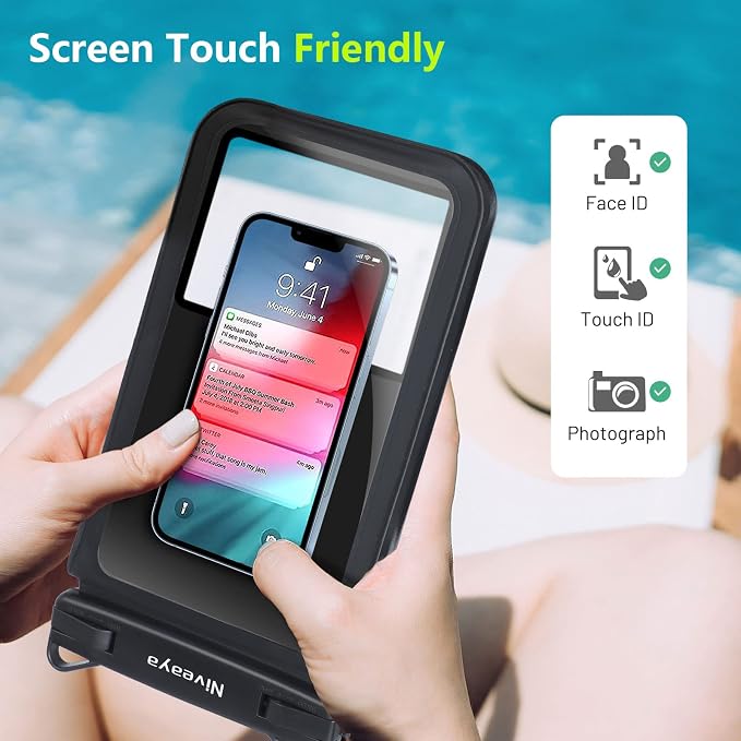 Niveaya [Up to 10.5"]Waterproof Phone Pouch - 2 Pack, Waterproof Phone Lanyard Case with iPhone 17/16/15/14/13 Pro Max up to 9.5", Phone Dry Bags for Vacation Beach Pool Kayak Cruise Travel Essentials