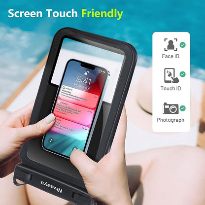 Niveaya [Up to 10.5"]Waterproof Phone Pouch - 2 Pack, Waterproof Phone Lanyard Case with iPhone 17/16/15/14/13 Pro Max up to 9.5", Phone Dry Bags for Vacation Beach Pool Kayak Cruise Travel Essentials