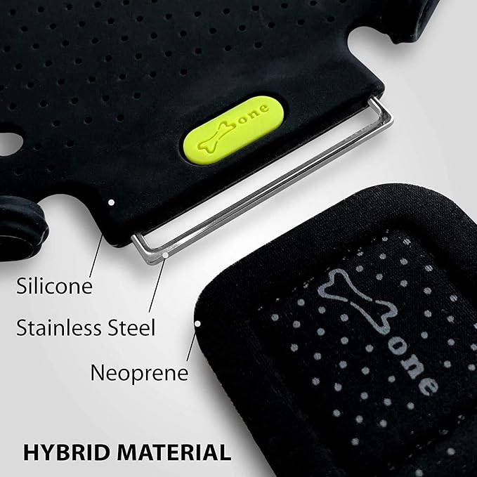 BONE Run Tie, Running Armband Phone Holder, Skin-Friendly & Washable Silicone Sport Armband, Universal Workout Phone Carrier Compatible with 4"-6.7" Smartphones (Gray - Size XL/Arm Size 15.7-21.4")