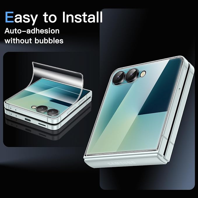 JETech Front Screen Protector for Samsung Galaxy Z Flip 7, 3-Pack | Full-Coverage PET Film, HD Clear, Case-Friendly Design