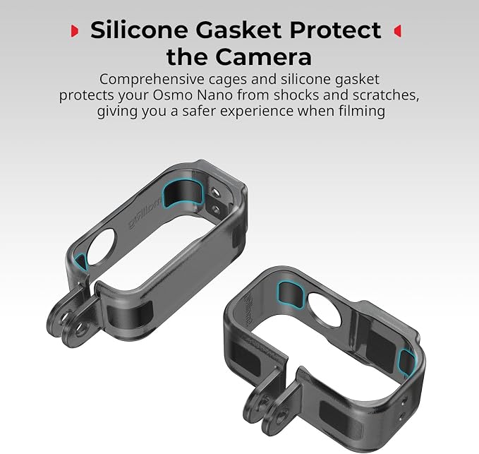 SmallRig Vertical to Horizontal Action Camera Case Kit for DJI Osmo Nano, with 1/4"-20 Locating Hole, Silicone Gasket, Cold Shoe, Quick Release Design, Ultra-Low-Angle Shooting