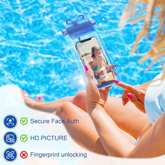 Soaoo 100 Pcs Universal Waterproof Phone Pouch Waterproof Phone Case Dry Bag with Lanyard Cellphone Dry Bag for Beach Swimming Travel Multicolor