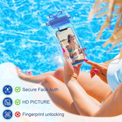 Soaoo 100 Pcs Universal Waterproof Phone Pouch Waterproof Phone Case Dry Bag with Lanyard Cellphone Dry Bag for Beach Swimming Travel Multicolor