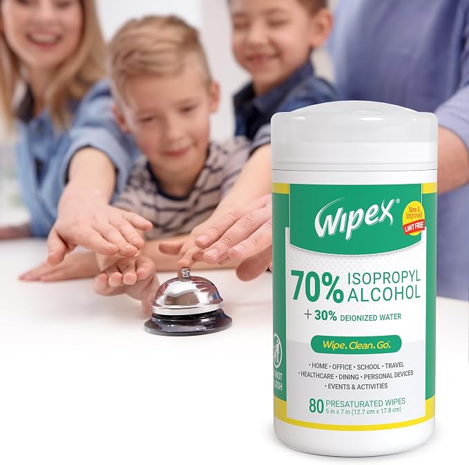 Wipex Alcohol Wipes for Electronics - Tech Wipes (80 Count (Pack of 1))