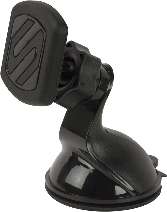 Scosche MAGWSM2 MagicMount Magnetic Suction Cup Mount for Car Windshield or Dashboard, 360° Adjustable Magnet Head, Universal Cell Phone Holder for Car, Compatible with iPhone, Samsung & All Devices