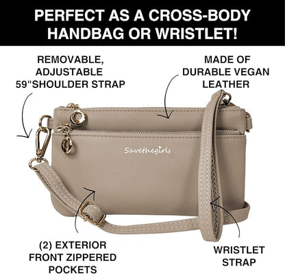 Save the Girls Cell Phone Purse - Touch Screen Women’s Crossbody Bag - Clutch Purses for Women (Bella) | Touch Screen, for Women