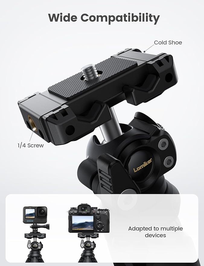 Lamicall Tripod for iPhone - [Ultra-Stable] Aluminium Phone Tripod with Wireless Remote, Flexible Camera Tripod Stand Cold Shoe for Video Recording Selfie for iPhone Samsung GoPro DSLR Digital Camera