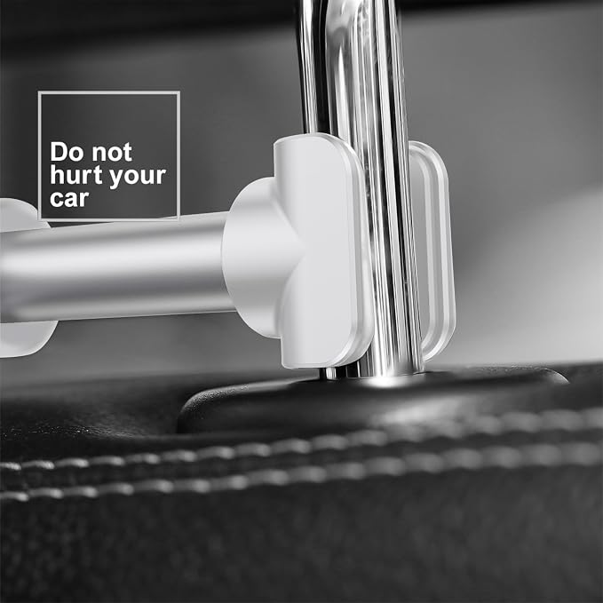 FYOUNG Car Headrest Mount Compatible with Switch/Swith OLED Model 2021, Adjustable Car Holder Compatible with Switch/iPhone/iPad and Other Devices (4"-11") - White
