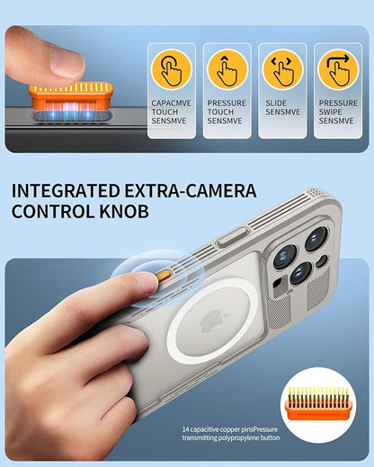 Lanhiem Magnetic for iPhone 16 Pro Max Case, IP68 Waterproof Dustproof Case, [Compatible with Magsafe] [Built-in Screen Protector] Full Body Heavy Duty Rugged Phone Cover 6.9 inch, Natural