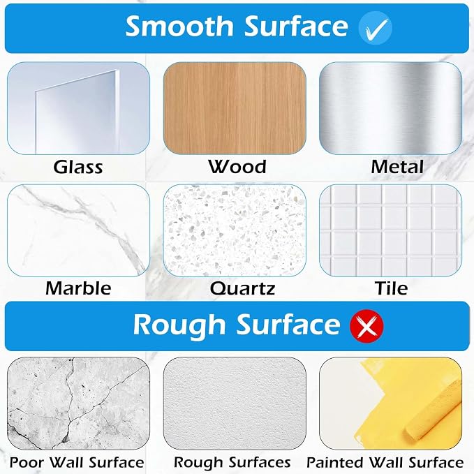 Lsnisni 12 Pack Shower Caddy Adhesive Replacement, Shower Adhesive Strips, Waterproof Adhesive Hooks, Strong Sticker, No Drilling, for Bathroom Shelf and Kitchen Racks