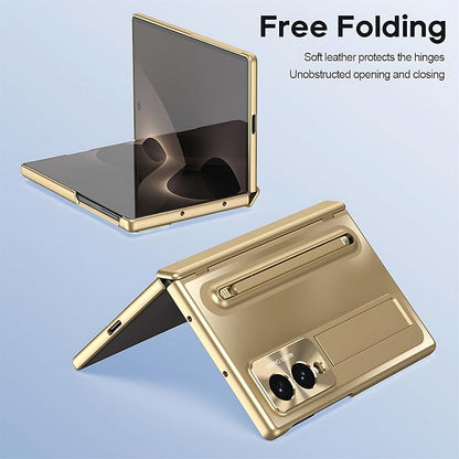 Case for Samsung Galaxy Z Fold 8 Wide, with Kickstand (Gold) | Stulys, Screen Protector, Shockproof, Slim, Anti-fingerprint, Scratch-Resistant, Lens protection, Hands-free viewing