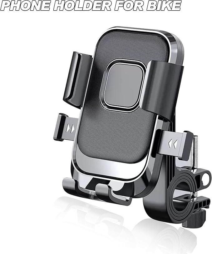 Bike Phone Holder,Motorcycle Phone Mount, Bicycle Handlebar Holder Mount for Adults Kids,No Tools Required, Easy to Install, for iPhone and 4.7-7" Smartphones (1, Black)