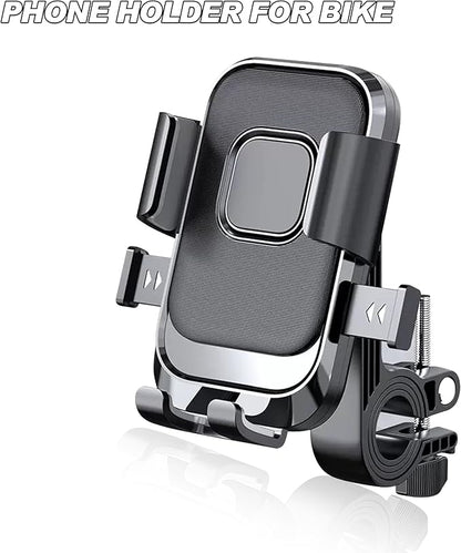 Bike Phone Holder,Motorcycle Phone Mount, Bicycle Handlebar Holder Mount for Adults Kids,No Tools Required, Easy to Install, for iPhone and 4.7-7" Smartphones (1, Black)
