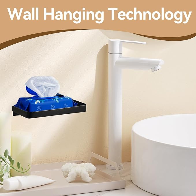 Bathroom Cell Phone Shelf, Stainless Steel Wall Mount Toilet Phone Holder Toilet Small Floating Wall Shelves, 7.3x3.5 in (Black)
