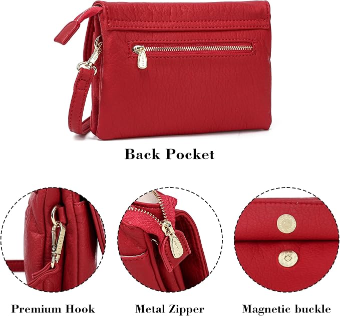 MINICAT RFID Blocking Small Crossbody Bags for Women Vegan Leather Mini Travel Purses Cell Phone Purse Cross Body Bag