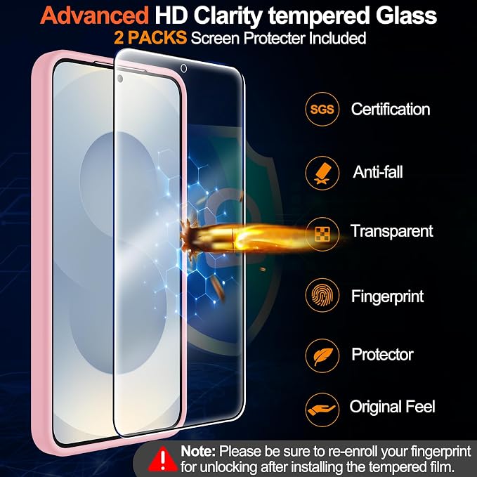 MOZOTER for Samsung Galaxy S25 Case with Magnetic,[Compatible with MagSafe][15Ft Military Dropproof][2*Screen Protector] Translucent Matte Anti-Slip Back Slim Shockproof Case for S25,6.2"(Pink)