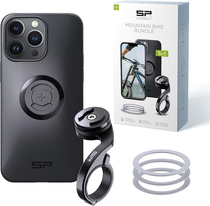 SP CONNECT Mountain Bike Bundle | SPC+ | Compatible with iPhone 14 Pro Max | Mountain Bike Phone Holder | Bike Phone Mount | Bicycle Accessories and Bike Phone Holder | Cell Phone Holder