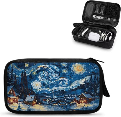 Cottage Travel Cord Organizer Case Tech Pouch Electronic Accessories Carry Case Storage Bag Travel Bag Cable Organizer for Charger Earphone Phone Cord Cable
