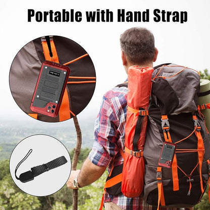 Beasyjoy for iPhone 11 Pro Max Case Waterproof Metal Case Heavy Duty Built-in Screen Full Body Protective Shockproof Military Grade Red