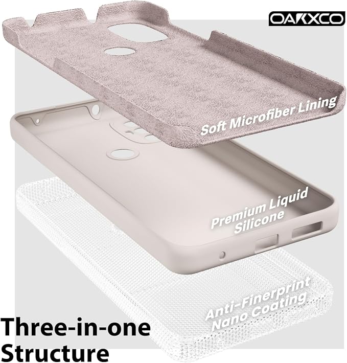 oakxco for Motorola Moto G Power 2022 Phone Case/Moto G Play 2023 Phone Case Liquid Silicone, Thin Slim Soft Rubber Gel TPU Plain Simple Cover for Women Girl Cute, Matte Solid Color,Beige Stone Cream