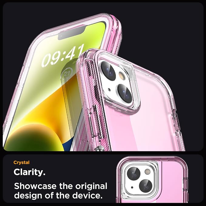 AICase for iPhone 16e/13/iphone 14 Case Clear 3 in 1 Heavy Duty Drop Protection Full Body Rugged Shockproof/Dust Proof 3-Layer Military Protective Tough Durable Cover for iPhone 16e/13/14 6.1"_2