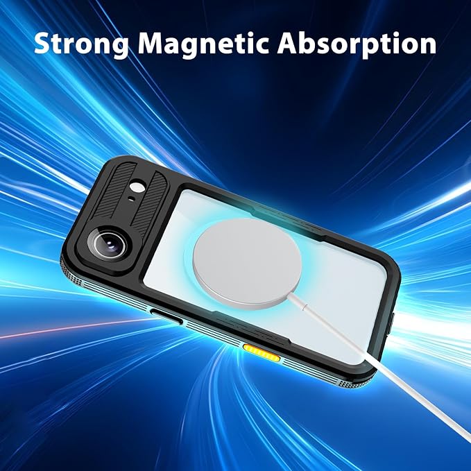 Waterproof Phone Case Compatible with iPhone 17 Air, IP68 Waterproof Shockproof Dust-Proof Phone Case with Built in Screen Protector, Full Body Protective Case (Black, 17 Air)