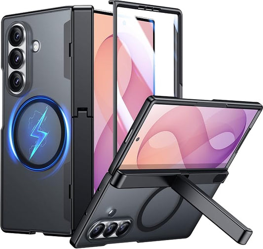 SPIDERCASE Magnetic for Samsung Galaxy Z Fold 8 Ultra Case,Built-in [Screen Protector] [Hinge Protection] [Kickstand] Full Body Protective Phone Case for Z Fold 8 Ultra - Black