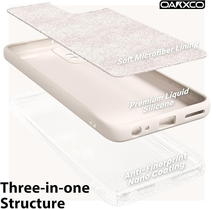 oakxco for Motorola Moto G Power 5G 2023 Phone Case Liquid Silicone, Thin Slim Soft Rubber Gel TPU Plain Simple Cover for Women Girl Cute, Matte Solid Color, Beige
