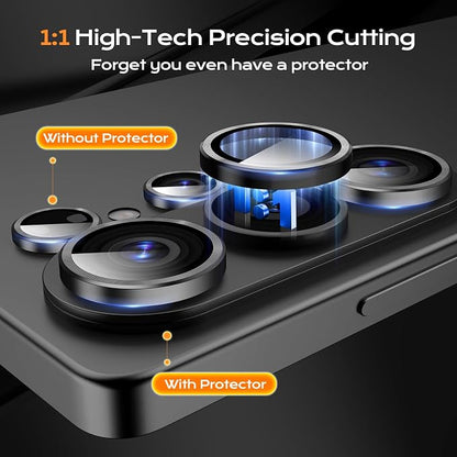 Camera Lens Protector for Samsung Galaxy S26 Ultra, Sapphire Glass Metal Individual Camera Cover Screen, Anti-drop, Case Friendly- Black