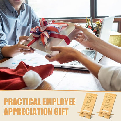 Ripeng 12 Pcs Employee Appreciation Gifts Bulk Bamboo Phone Stand for Desk Office Worker Thank You Gift for Administrative Team Coworkers Staff Graduation Nurse Teacher Week (Vivid Work Pride)