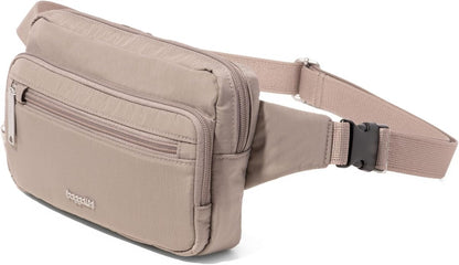 Baggallini Securtex Anti-theft Belt Bag 8.8"x5.5" Crossbody Fanny Pack for Women RFID Wallet Locking Zipper Travel Purse