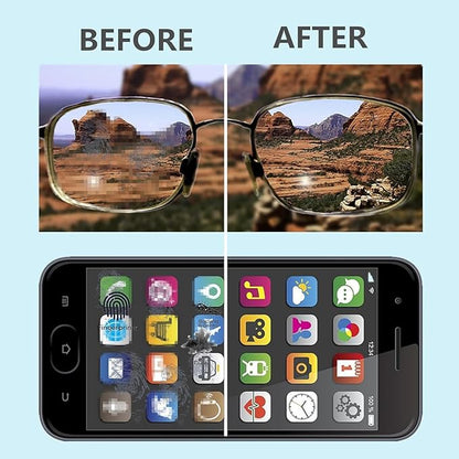 Glasses Cleaner,Screen Cleaner,Portable Lens Cleaner Spray for Eyeglasses,Screen Cleaner Spray Wipe Kit for Phones/Glasses Cleaner Lens Cleaning,Alcohol Free,Replaceable cleaning liquid (Black)New
