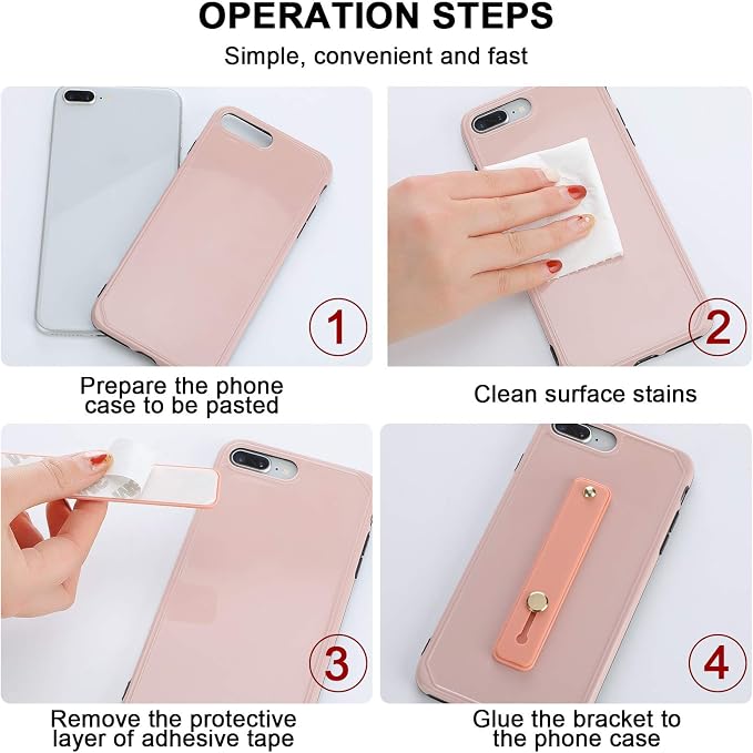 Weewooday 6 Pieces Phone Grip Holder Cell Phone Grip Strap Telescopic Finger Strap Stand Universal Finger Kickstand for Most Smartphones(Retro Colors)