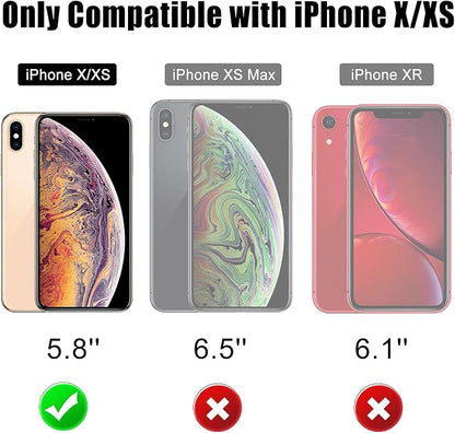 Beasyjoy for iPhone X Case iPhone 10 Metal Case Heavy Duty Cover with Screen Full Body Protection Shockproof Dustproof Drop Proof Rugged Durable Military Grade Defender 5.8 inch, Black