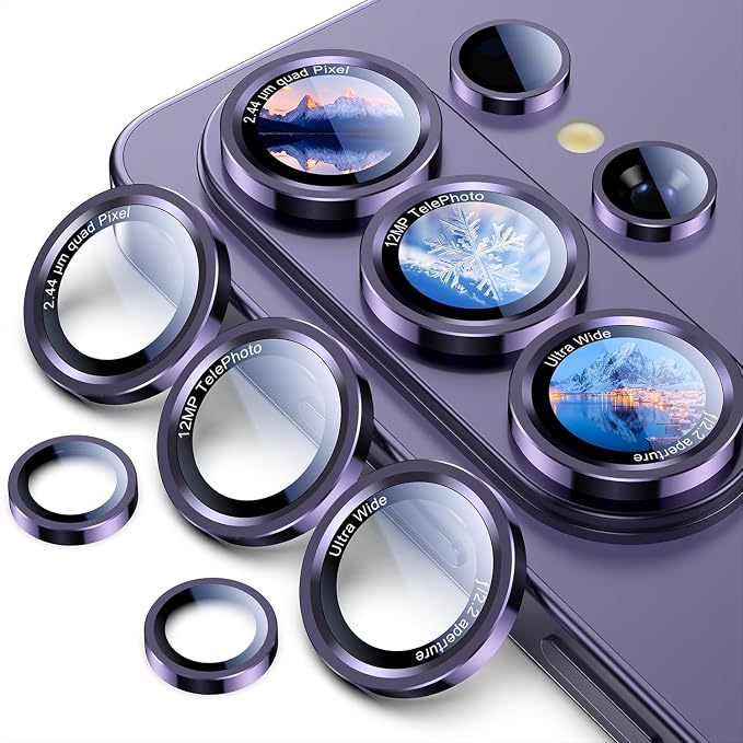 Uyiton for Samsung Galaxy S26 Ultra Camera Lens Protector - Case Friendly, [1:1] Perfect Fit, Top 9H+ Shatterproof Tempered Glass, Easy Install, Ultra HD, Military-Grade, Metal Camera Cover, Violet