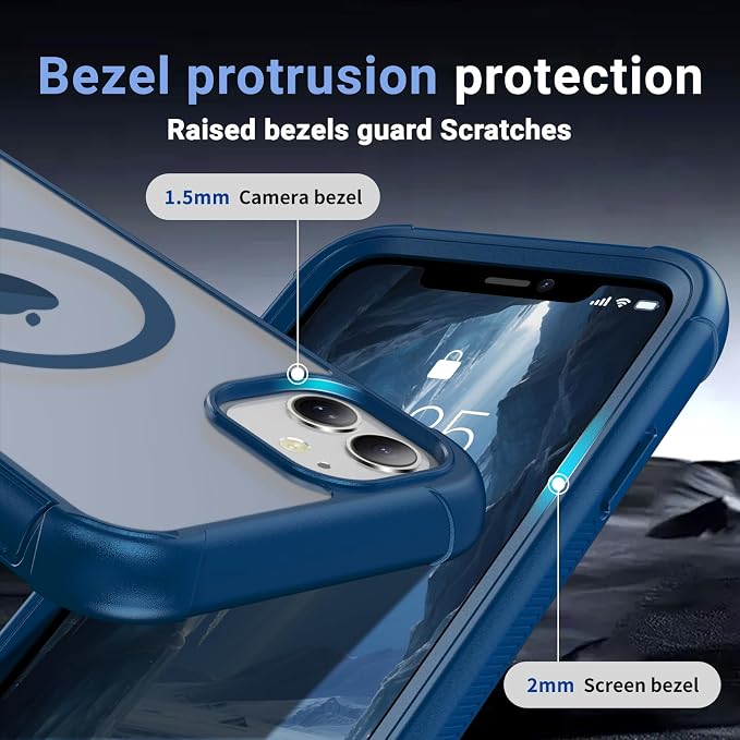 jaroco Magnetic for iPhone 11 Case, [Compatible with MagSafe][Military Grade Drop Protection][Heavy Duty Protection][Non-Slip][Shockproof] 2-Layer Durable Bumper Phone Case 6.1''-Deep Blue