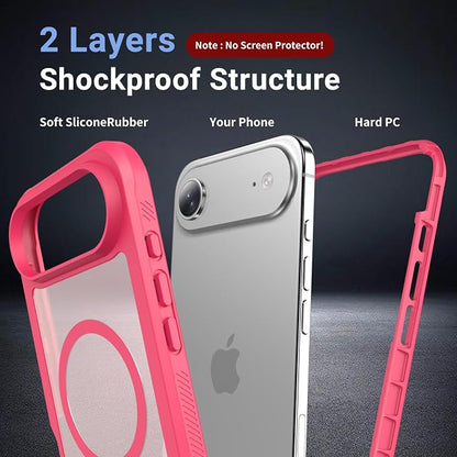 jaroco Magnetic for iPhone Air Case, [Compatible with MagSafe][Military Grade Drop Protection][Heavy Duty Protection][Non-Slip][Shockproof] 2-Layer Durable Bumper Phone Case 6.5''-Rose
