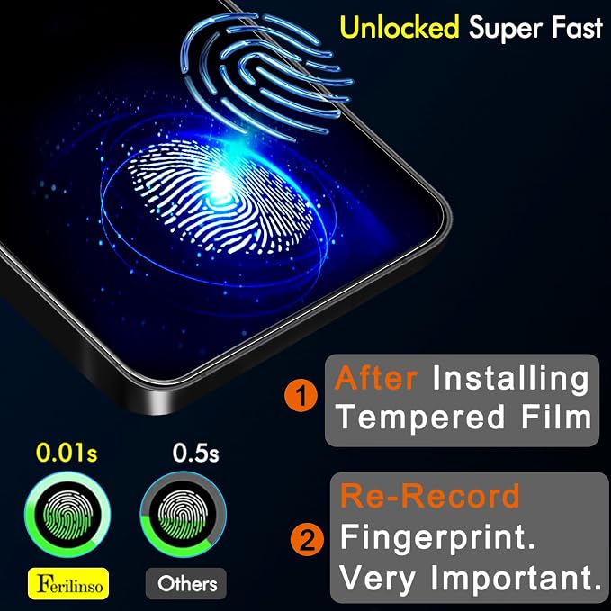 Ferilinso 3 Pack Privacy Screen Protector for Samsung Galaxy S26 Plus with 3Pack Tempered Glass Camera Lens Protector Phone Case Friendly Accessories Protector de Pantalla for Samsung S26 Plus