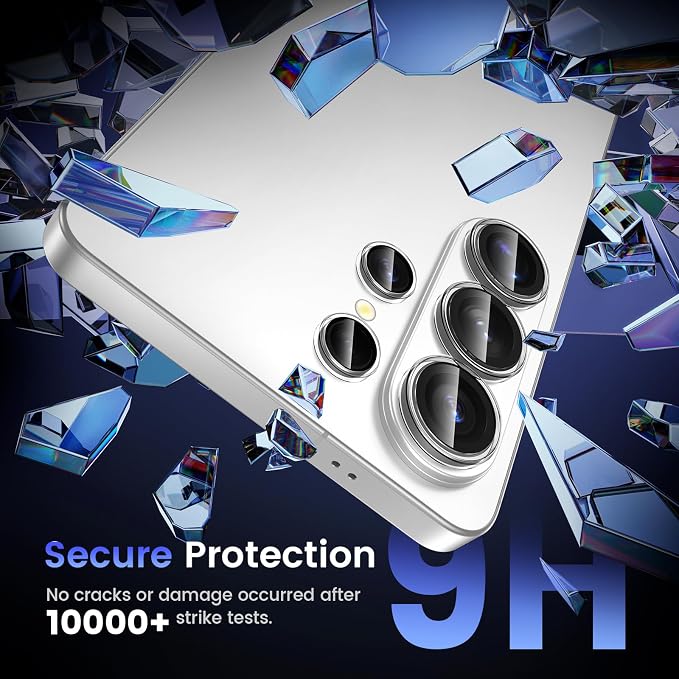 Tensea (3+2PCS Compatible with Samsung Galaxy S26 Ultra Camera Lens Protector, 9H Tempered Glass Camera Cover Screen Protector Metal Individual Ring [Installation Tray][Case Friendly]