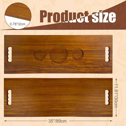 Walnut Bathtub Tray with Handles – 35 x 12 Inch Large Luxury Bath Caddy