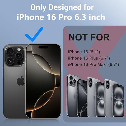 Red2Fire for iPhone 16 Pro Case Waterproof, [Built-in Screen Protector & Camera Protector][Compatible with MagSafe][Full Body Shockproof][IP68 Waterproof][Dustproof] Phone Case 6.3" Blue/Clear