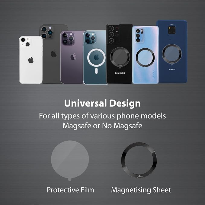 BONE Magnetic Fitness Phone Mount, MagSafe Phone Holder for Workout & Gym, Scratch-Free Silicone Strap with Anti-Slip Design, Universal Sport Phone Carrier for Most Smartphones (with Magnetic Sticker)