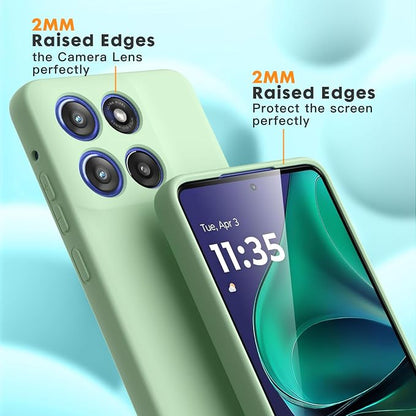 Case for Motorola Moto G Stylus 5G 2025, 2 Pack Tempered Glass Screen Protectors, Soft TPU Liquid Silicone Shockproof Gel Case-Matcha Green